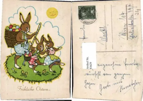 83629,Ostern Osterhase vermenschlicht Sonne Eier
