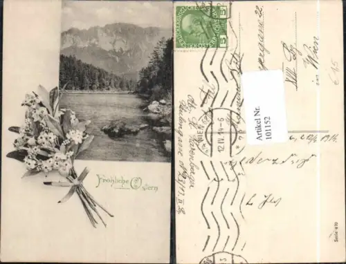 101152,Ostern Berge Fluss Blumen 1914