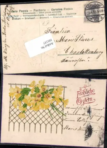 101157,Präge Ostern Blumen Tolle Karte