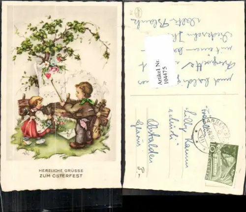 104475,Ostern Kinder Herz Geige Brief Baum