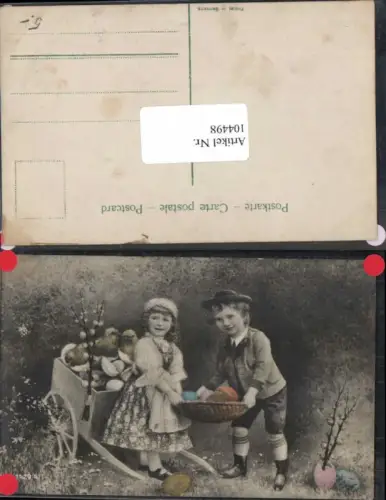 104498,Ostern Kinder Ostereier Hut Junge Karren