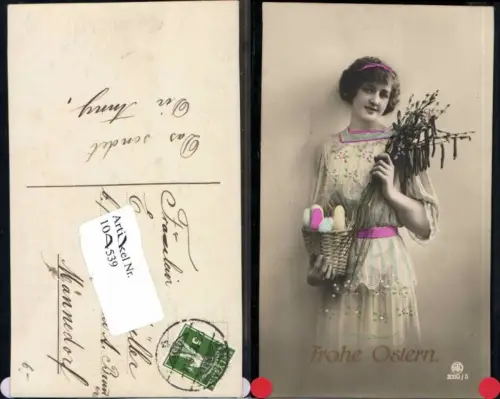 104539,Ostern Junge Frau Ostereier Kleid Mode