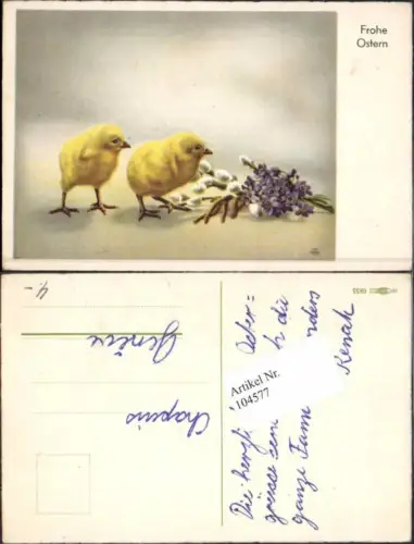 104577,Ostern Küken m. Palmkätzchen