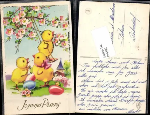 104592,Ostern Leporello Küken schaukeln Schaukel SÜSS