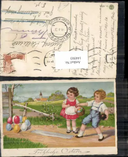 144503,Ostern Kinder Osterei 1920 gel Neuhofen a.d. Krems