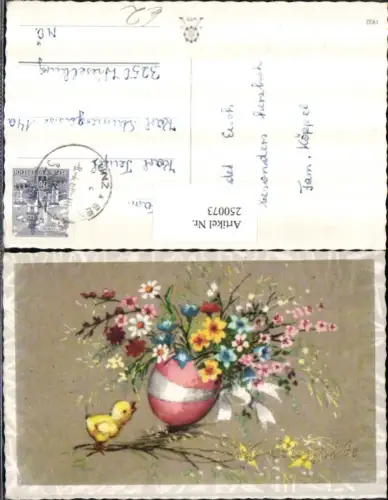 250073,Ostern Osterei Ei Blumen Glockenblume Schleife Küken