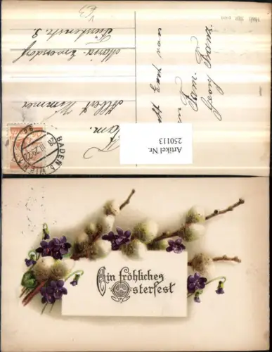 250113,Ostern Palmkätzchen Palmzweige Blumen Veilchen pub HWB 1601