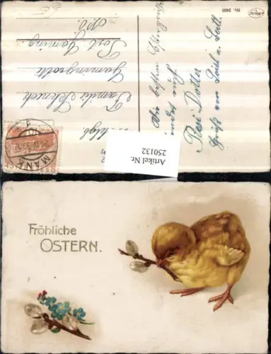 250132,Ostern Küken Palmkätzchen Palmzweige Blumen Vergissmeinnicht