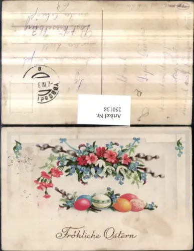 250138,Ostern Blumen Vergissmeinnicht Palmkätzchen Palmzweige Ostereier Eier