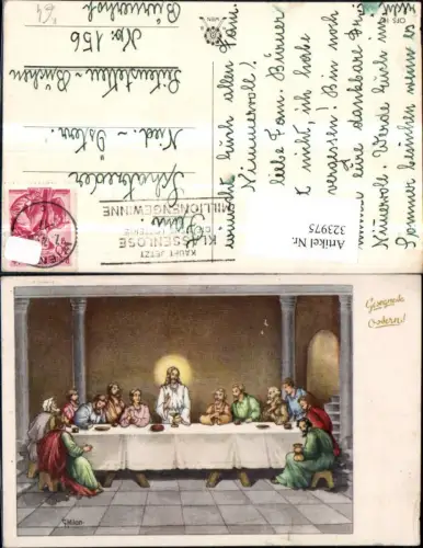 323975,Künstler AK G. Milan Ostern Religion Letztes Abendmahl Jesus m. Aposteln