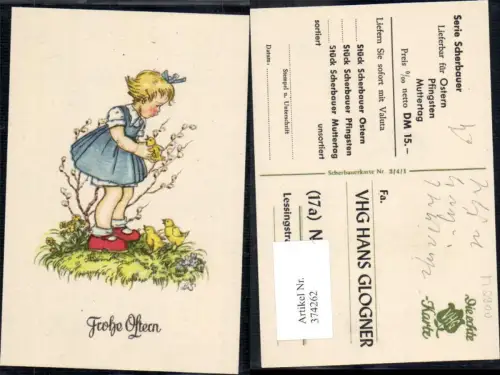 374262,Ostern Mädchen Küken Palmkätzchenstrauch