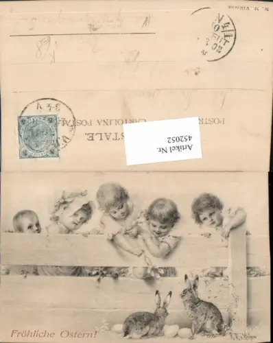 452052,Künstler AK R. Wichera Ostern Kinder Zaun Hasen pub M. Munk Vienne