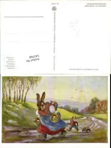 543768,tolle Künstler AK Gertrud Schadow Ostern Osterhase vermenschlicht Hase Eier Ostereier
