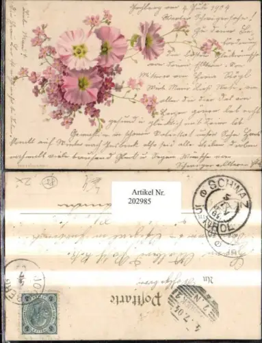 202985,Litho AK Blumen Blüten Rosa Blumen