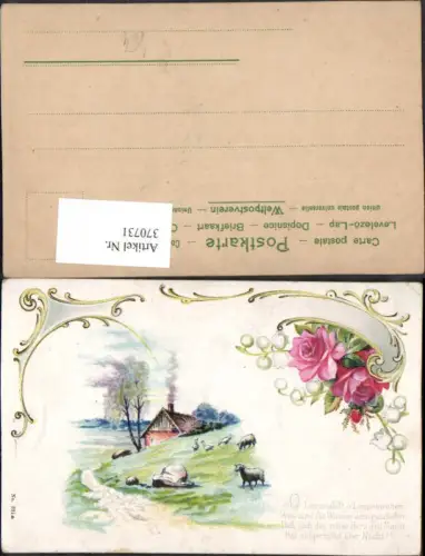 370731,Künstler Litho Landschaft Spruch Zitat Text Rosen Maiglöckchen