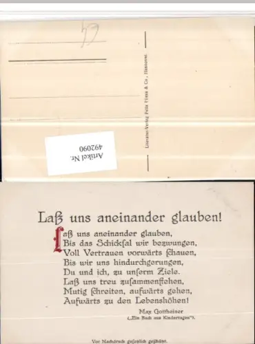 492090,Gedicht Text Lass uns aneinander glauben von Max Gottheiner