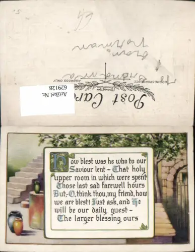 629128,Spruch Text How blest was he who to our Saviour lent