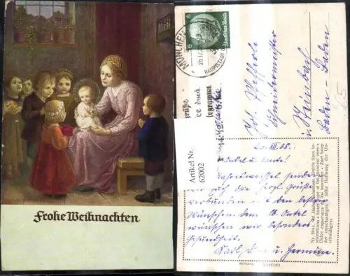 62002,Künstler Ak H. Huber Sulzemoos Weihnachten Süße Hoffnung d. Unschuldigen Kinder Frau Christkind