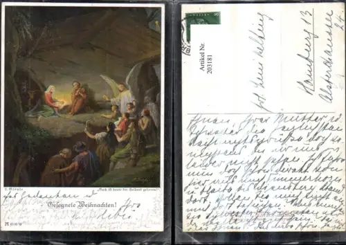 203181,Weihnachten Künstler Ak L. Glötzle Euch ist heute d. Heiland geboren pub F. A. Ackermann 6106