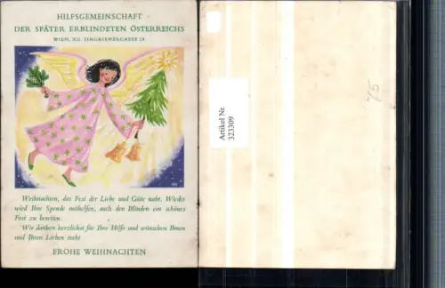 323309,Künstler AK Weihnachten Christkind Engel Weihnachtsbaum Glocken Text