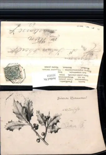 323333,Künstler AK Weihnachten Stechpalme