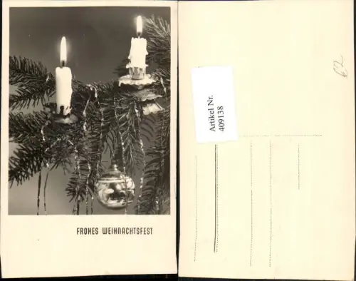409138,Weihnachten Tannenzweig Kerzen Christbaumkugel