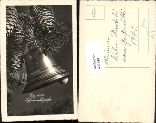 409140,Weihnachten Tannenzweig Zapfen Glocke