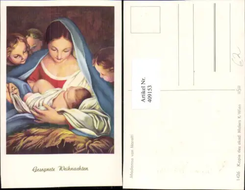409153,Künstler AK Weihnachten Madonna von Maratti Jesuskind