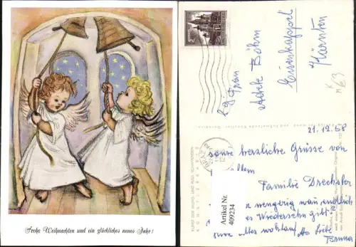 409234,Künstler AK Arnulf Stegmann Weihnachten Engeln b. Glocken läuten