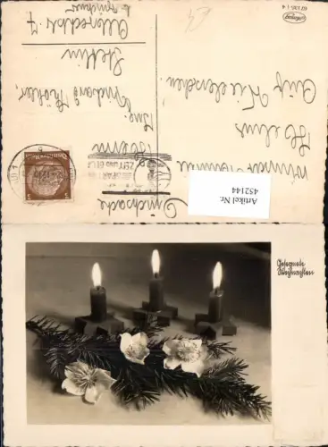 452144,Weihnachten Kerzen Tannenzweig Blüten