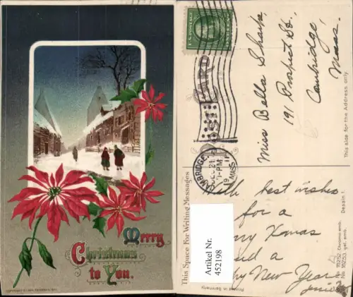 452198,Präge Künstler AK Weihnachten Winterdorf Weihnachtsstern