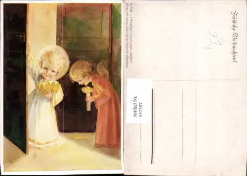 452287,Künstler AK I. Weidinger Weihnachten Komm herein Jesulein Engel