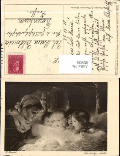 559629,Künstler Ak H. Havenith Die Heilige Nacht Weihnachten Maria Jesuskind Engel i. Krippe