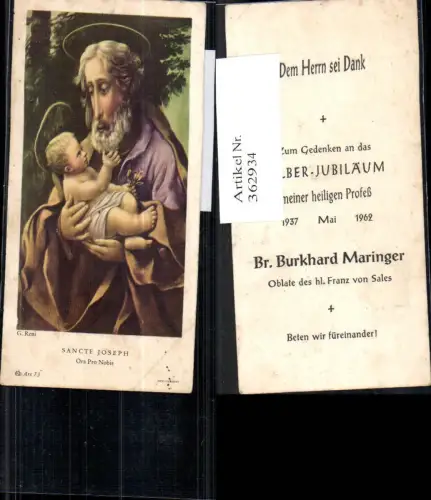 362934,Andachtsbilder Heiligenbildchen G. Reni Sancte Joseph Ora Pro Nobis