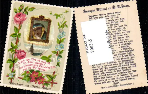 700355 Andachtsbild Heiligenbildchen Maria Absam