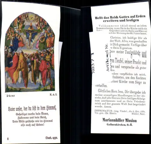 700371 Andachtsbild Heiligenbildchen Dürer Jesus Kreuz