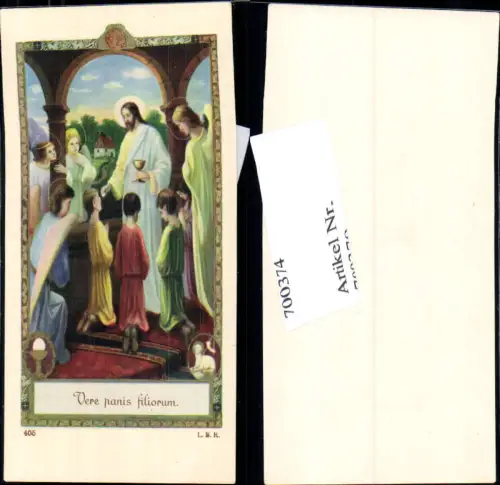 700374 Andachtsbild Heiligenbildchen Jesus Kommunion Kinder