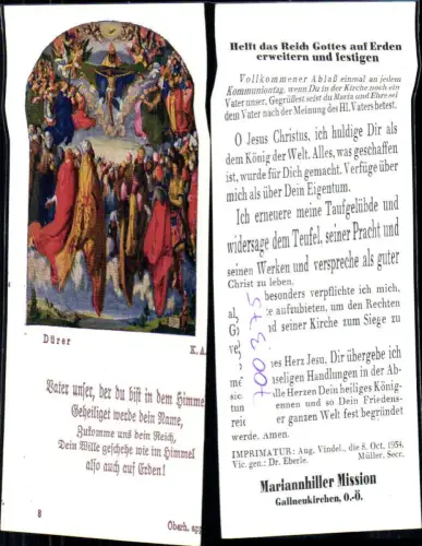 700375 Andachtsbild Heiligenbildchen Dürer Jesus