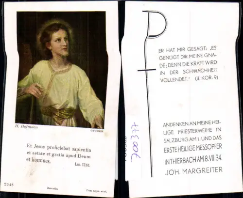 700377 Andachtsbild Heiligenbildchen H. Hofmann Jesus