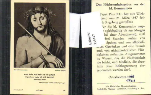714417 Andachtsbild Heiligenbildchen Andreas Solario Jesus