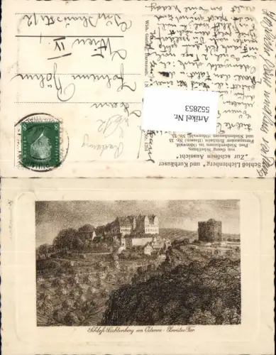 552853,tolle Künstler Radierung Lichtenberg im Odenwald Fischbachtal LK Darmstadt Dieburg Niedernhausen