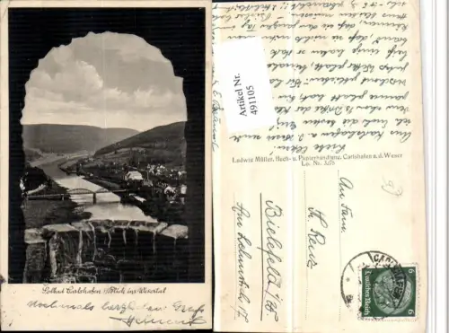 491105,Bad Karlshafen Teilansicht Blick ins Wesertal