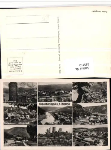 515152,Bad Karlshafen an d. Oberweser Totale Rathaus Ruine Mehrbildkarte