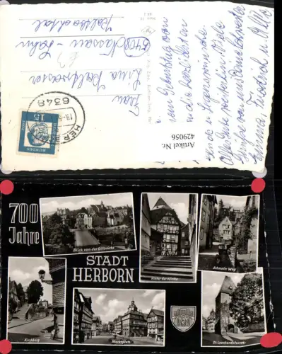 429056,Herborn Teilansicht Marktplatz Gasse Turm Mehrbildkarte