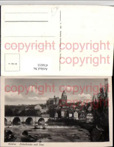 476833,Wetzlar Lahnbrücke Brücke m. Dom Kirche