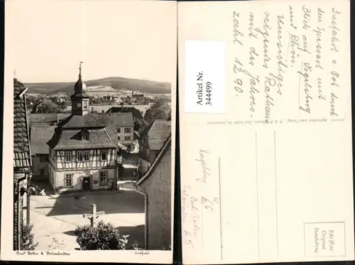 344499,Bad Soden b. Salmünster Rathaus m. Blick auf Vogelsberg u. Rhön