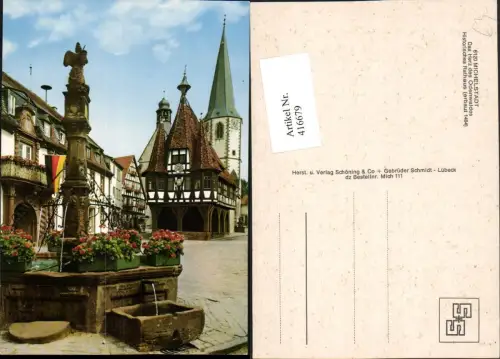 416679,Michelstadt Historisches Rathaus Brunnen