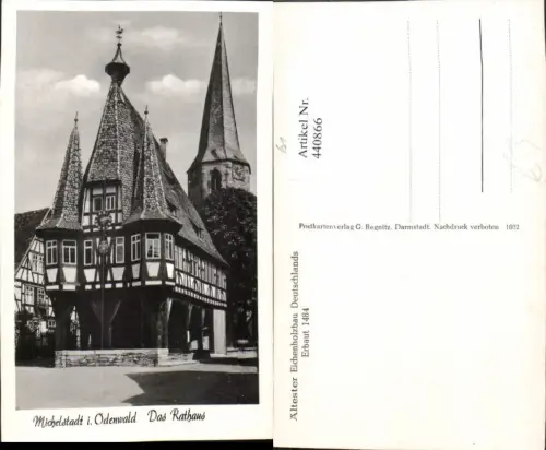 440866,Michelstadt im Odenwald Rathaus Kirchenturm