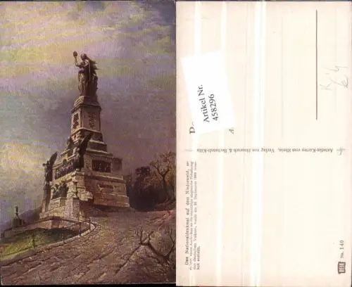 458296,Künstler AK N. Astudin Nationaldenkmal auf dem Niederwald b. Rüdesheim
