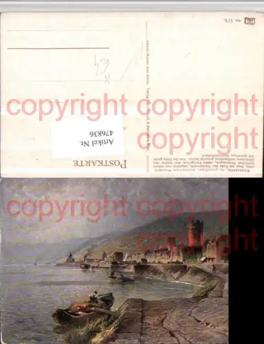 476836,Künstler AK N. Astudin Rüdesheim am Rhein Teilansicht